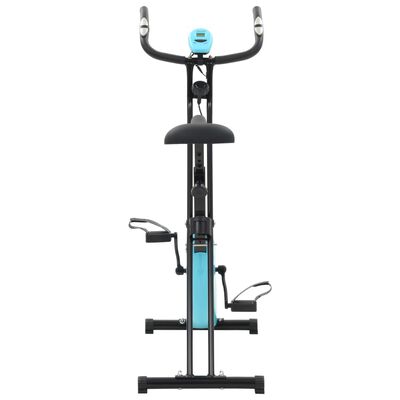 vidaXL Hometrainer X-bike magnetisch met hartslagmeter zwart en blauw