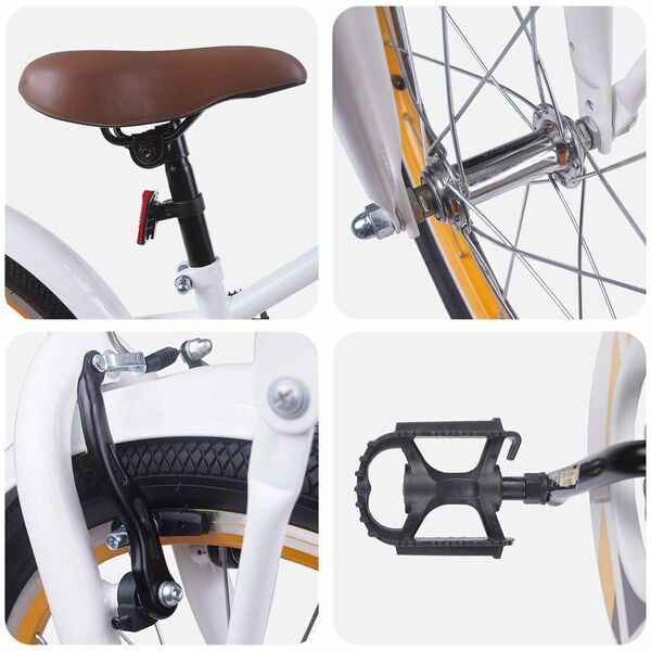 vidaXL Kinderfiets 20 Inch voor 6-11 jaar oud Wit