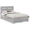 vidaXL Bedframe met lade Grijs Sonoma 135 x 190 cm Bewerkt hout