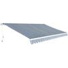 vidaXL Luifel handmatig uittrekbaar 500 cm blauw/wit