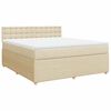 vidaXL Boxspring met matras stof cr&egrave;mekleurig 180x200 cm