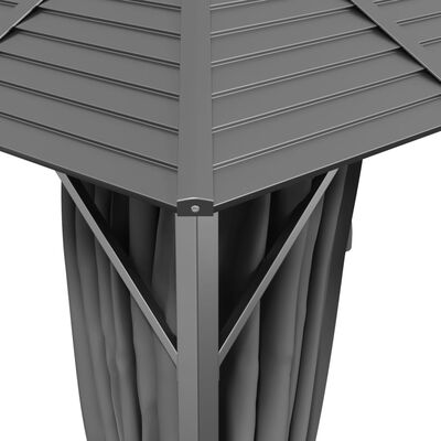 vidaXL Prieel met gebogen dak 3x4 m antracietkleurig