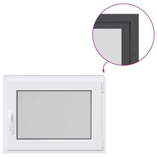 vidaXL Kelderraam "RISOR" 80x50 cm draai-kiep DIN rechts antraciet