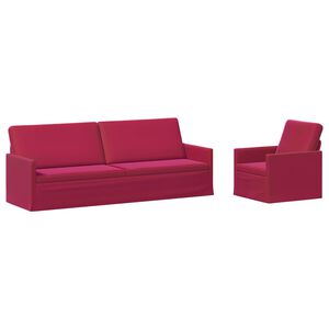 vidaXL Bankstel 2 pcs Wijnrood fluweel
