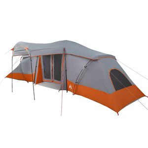 vidaXL Gezinstent 6-persoons Grijs en Oranje Polyester en Glasvezel