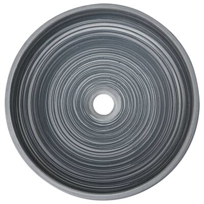 vidaXL Opzetwasbak rond Φ41x14 cm keramiek grijs