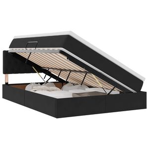 vidaXL Opbergbed met LED met matras met LED Zwart 140 x 200 cm Fluweel