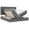 vidaXL Opslag bed met hoofdeinde Donkergrijs 200 x 200 cm Stof
