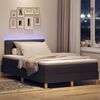 vidaXL LED Box Spring Bed met matras Donkerbruin 120 x 200 cm Stof