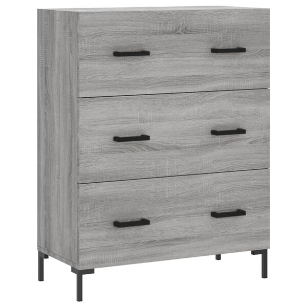 vidaXL Dressoir 69,5x34x90 cm bewerkt hout grijs sonoma eikenkleurig