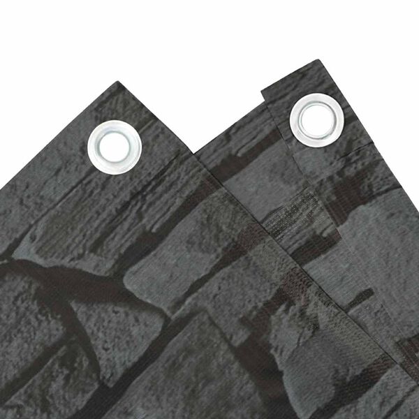 vidaXL Balkonscherm steenpatroon 600x120 cm PVC grijs