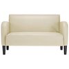 vidaXL Loveseat bank 110 cm kunstleer crèmekleurig