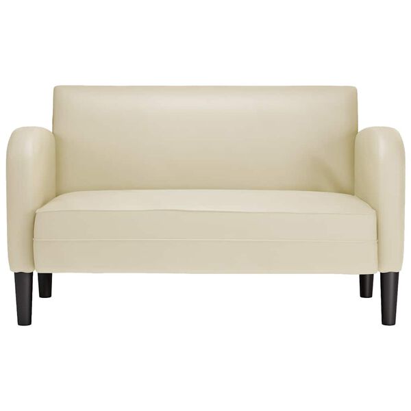 vidaXL Loveseat bank 110 cm kunstleer crèmekleurig