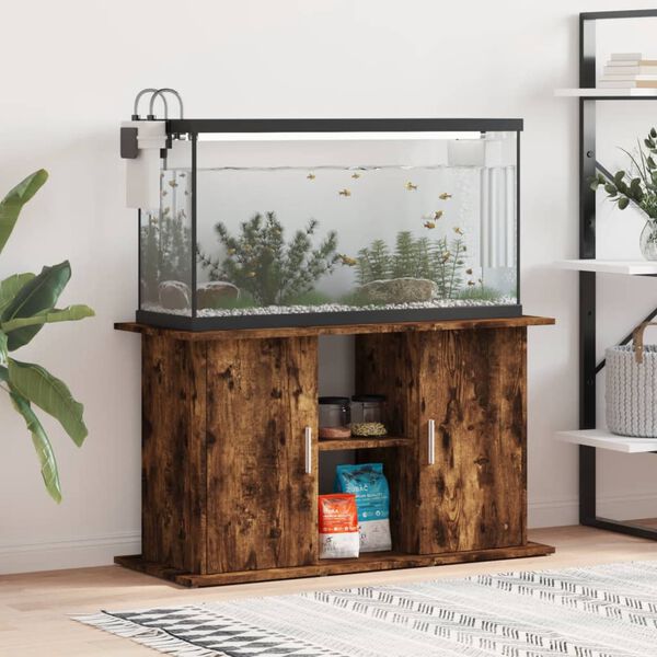 vidaXL Aquariumstandaard 101x41x58 cm bewerkt hout gerookt eikenkleur