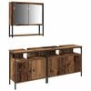vidaXL Badkamermeubelset 3 st Bruin 80 x 30 x 60 cm Bewerkt hout
