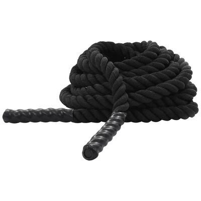 vidaXL Battle rope 9 m polyester zwart