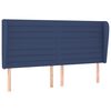 vidaXL Hoofdbord met randen 163x23x118/128 cm stof blauw
