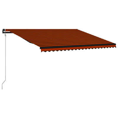 vidaXL Luifel uittrekbaar met windsensor LED 500x300 cm oranje bruin