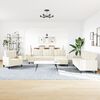 vidaXL 4-delige Loungeset met kussens fluweel cr&egrave;mekleurig
