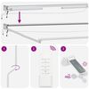 vidaXL Elektrisch uitschuifbaar zonnescherm frame Wit 3 x 2 m