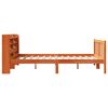 vidaXL Bedframe met hoofdbord massief grenenhout wasbruin 135x190 cm