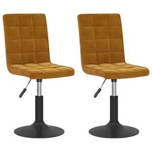 vidaXL Eetkamerstoelen draaibaar 2 st fluweel bruin