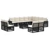 vidaXL Tuinbankenset 13 st Zwart en Cream Wit poly rattan