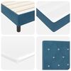 vidaXL LED Box Spring Bed met matras Donkerblauw 140 x 200 cm Fluweel