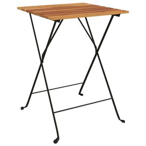 vidaXL Bistrotafel inklapbaar 55x54x71 cm massief teakhout en staal