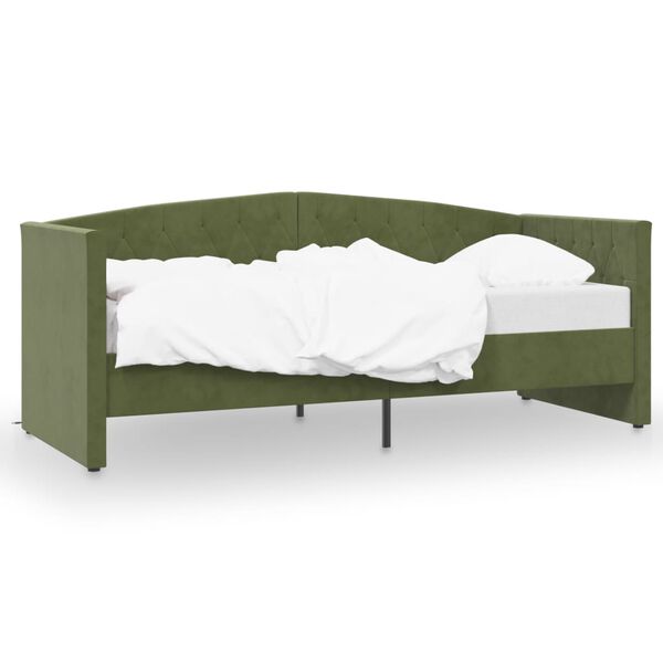 vidaXL Slaapbank met USB fluweel donkergroen 90x200 cm