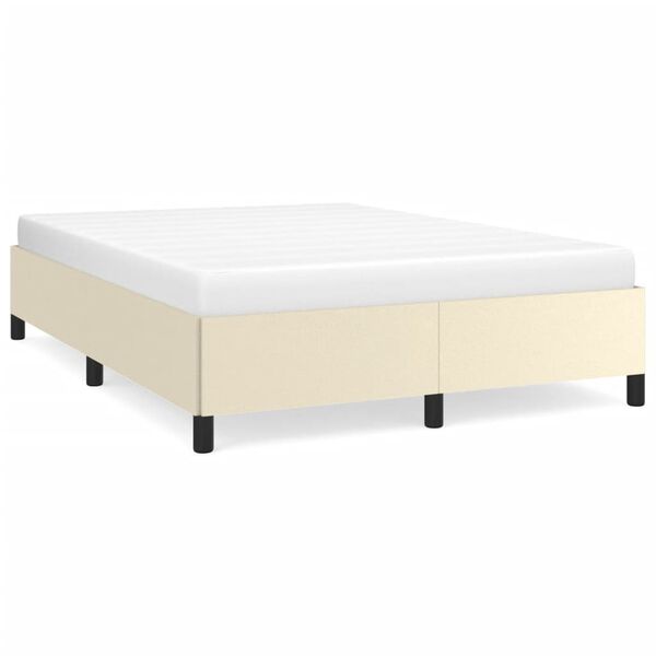vidaXL Bedframe kunstleer crèmekleurig 140x190 cm