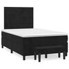 vidaXL Boxspring met matras fluweel zwart 120x200 cm
