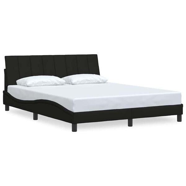 vidaXL Bedframe zonder matras "Hanko" stof zwart 160x200 cm