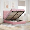 vidaXL Ottoman bed met matrassen en LED's 140x190cm fluweel roze