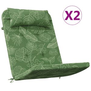 vidaXL Adirondack Stoelkussens 2 st bladpatroon oxford stof