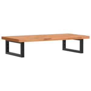 vidaXL Badkamer wandschap staal en massief beukenhout