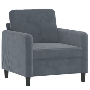vidaXL Fauteuil 60 cm fluweel donkergrijs