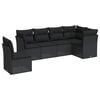 vidaXL 6-delige Loungeset met kussens poly rattan zwart