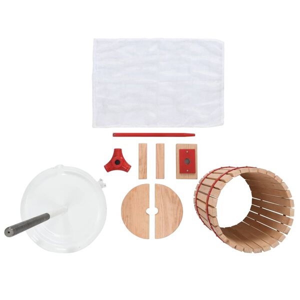 vidaXL Fruit- en wijnpers met stoffen zak 24 L eikenhout