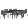 vidaXL Tuin eettafelset 9 pcs Grijs Gepoedercoat staal