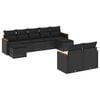 vidaXL 9-delige Loungeset met kussens poly rattan zwart