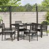 vidaXL Tuin eettafelset 5 pcs Zwart poly rattan