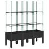 vidaXL Plantenbak met latwerk 120x40x142,5 cm polypropeen zwart
