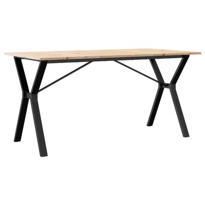 vidaXL Eettafel Y-frame 160x80x75 cm massief grenenhout en gietijzer