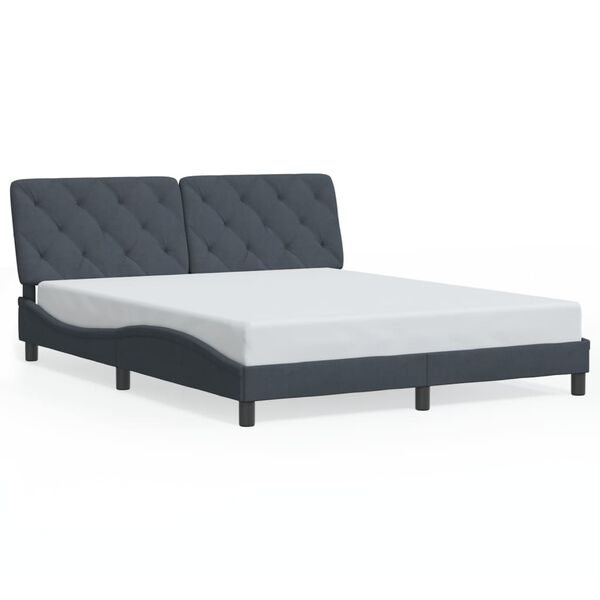 vidaXL Bedframe zonder matras 160x200 cm fluweel donkergrijs