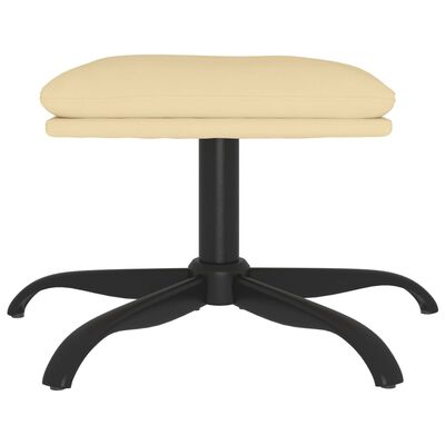 vidaXL Voetenbank 78x56x32 cm fluweel crèmekleurig - Poef - Poefs