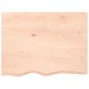 vidaXL Wandschap 80x60x2 cm onbehandeld massief eikenhout