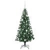 vidaXL Kunstmatig Voorverlicht Kerstboom Groen 150 cm PVC en Metaal