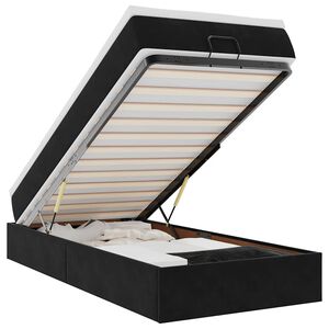 vidaXL Ottoman bed met matras 90x200cm fluweel zwart
