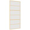 vidaXL Schuifdeur 90x205 cm mat ESG-glas en aluminium goudkleurig